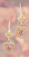 24849tricolorheartearrings14K